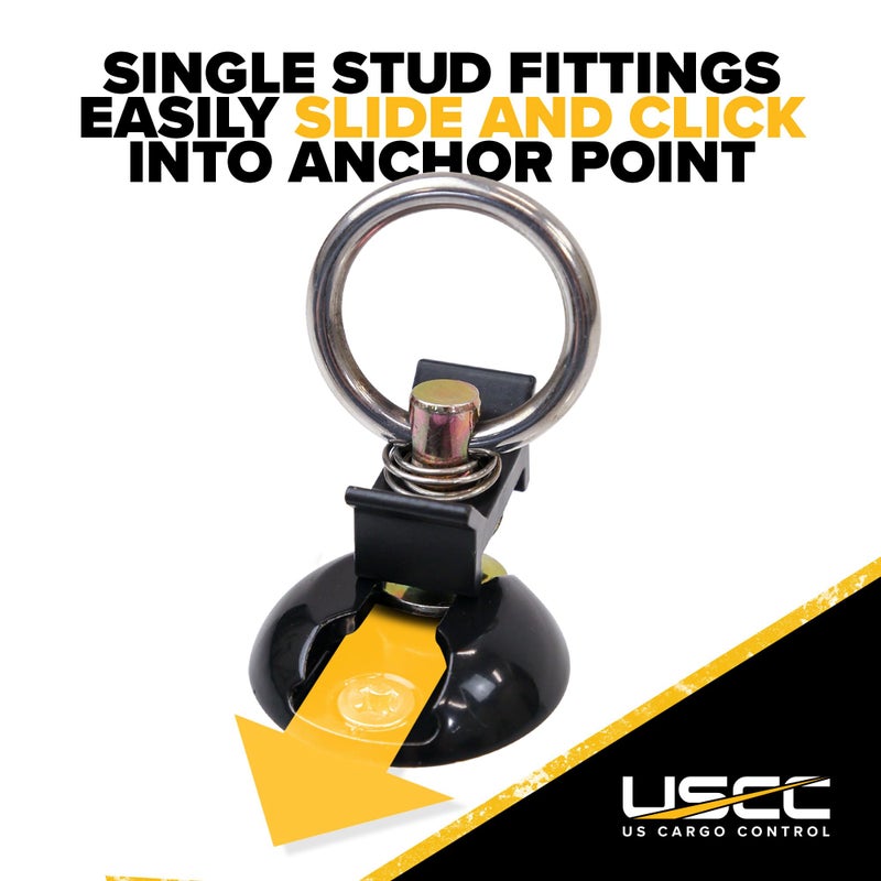 US Cargo Control L Track Tie Down System, Round Tie-Down Anchor Point Kit with Round Ring, Great to Secure UTV, ATV, Motorcycle, Snowmobile, Lawnmower - Image 4